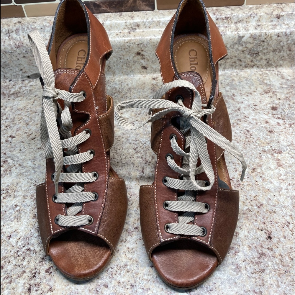 Chloe’ made in Italy. 4 “ heel lace up
